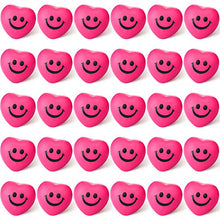 Load image into Gallery viewer, 30 Pieces Heart Smile Funny Face Stress Balls, Mini Foam Ball, Stress Relief Smile Balls for School Carnival Reward, Valentine Party Bag Gift Fillers (Pink)
