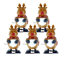 Toyvian 5pcs Christmas Wind Up Toys Reindeer Clockwork Toys Christmas Party Favors Xmas Stocking Stuffers Holiday Gifts for Kids