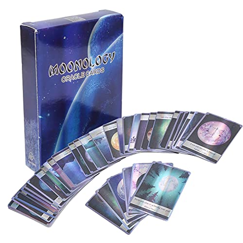 Tarot Cards Deck, Classic Fate Divination Fortune Telling Tarot Deck Board Game, Mini Hologram Paper English Divination Cards, Interactive Games are Suitable for Families