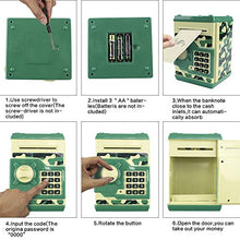 Load image into Gallery viewer, Cargooy Mini ATM Piggy Bank ATM Machine Best Gift for Kids,Electronic Code Piggy Bank Money Counter Safe Box Coin Bank for Boys Girls Password Lock Case (Camouflage Green)

