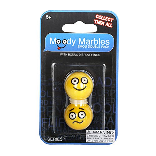 Mega Marbles Moody Marbles Emoji Shooter Double Pack (1'') (Happy/Confused)
