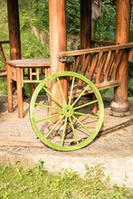 Load image into Gallery viewer, Gardenised QI003618.S Wooden Wagon Wheel, Green
