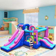 Load image into Gallery viewer, BOUNTECH Inflatable Bounce House, 5 in 1 Kids Jumper Bouncer with Slides, Jumping Area, Climbing Wall, Basketball Rim, Bouncy House for Kids, Including Carry Bag, Stakes, Repair (Without Air Blower)
