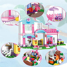 Load image into Gallery viewer, Milestar Girls Friends House Building Blocks Toys Pink Beach Villa Swing Sun Lounger Building Kit Bricks Toys for Girls Dolls House Construction Play Set Educational Toys for Kids 319 PCS

