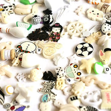 Load image into Gallery viewer, TomToy Black&amp;White I Spy Trinkets for Rainbow I Spy Bottle/Bag, Colorful Miniatures, Mixed Buttons, Beads, Charms, 1-3cm, Set of 50
