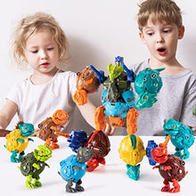 Load image into Gallery viewer, SNAEN 6 Pack Dinosaur Robots Transformed Toy Set, Eggs Convert into Dinosaurs Action Figures, All Dinosaurs Can Combine as One Big Armor Dino Warrior, Collectible Deformation Dinobots for Boys Girls
