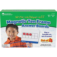 Learning Resources Magnetic Ten-Frame Answer Boards, Set of 4 with 100 counters