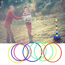 Load image into Gallery viewer, Toss Game, Children Kids Colorful Ring Throwing Toss 1 Set Pillars + 8 Sets Rings Ringtoss Toys Game Set Birthday Party Indoor Outdoor Interactive Toys(Toy) Children&#39;s Outdoor Toys
