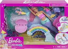 Load image into Gallery viewer, Barbie Dreamtopia Mermaid Nursery Playset with Barbie Mermaid Doll, Toddler and Baby Mermaid Dolls, Slide and Accessories, Gift for 3 to 7 Year Olds
