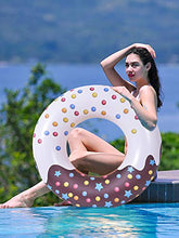 Load image into Gallery viewer, 53Inch Pool Floats Donuts Swim Rings Floats Adult Donut Raft Rings for Kids Adults Swim Tubes Inflatable Beach Swimming Party Raft Floaties
