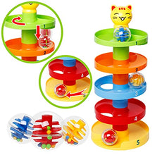 Load image into Gallery viewer, Toddler Ball Ramp Toy,5 Layer Ball Drop and Roll Swirling Tower for Toddler Development Educational Roll Activity Toys Ball(Roll Ball)
