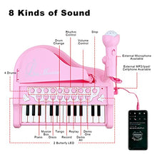 Load image into Gallery viewer, OKREVIEW Pink Piano- Toys for 1 2 3 4 Year Old Girls Birthday Gifts, 24 Keys Microphone Multi Functional Musical Electronic Toddler Piano Toys for 1+ Year Old Girls Xmas Gifts

