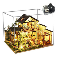 SYW 3D Wooden Assembled Dollhouse Kit DIY Miniature Chinese Style Courtyard Scene Building with Dust Cover and Music Creative Gift (with Cover)