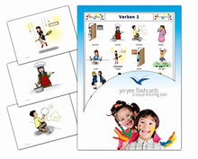 Load image into Gallery viewer, Yo-Yee Verbs Flash Cards in German - 4 Sets of Verb and Action Words Flashcards - Vocabulary Picture Cards for Babies, Toddlers 2-4, Kids, Children and Adults
