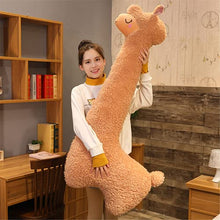 Load image into Gallery viewer, Deaboat 40&quot; Giant Alpaca Plush Pillow Llama Stuffed Animal Toys Llama Long Body Plushie Home Decor for Girls Kids Adults (Brown, 40inch)
