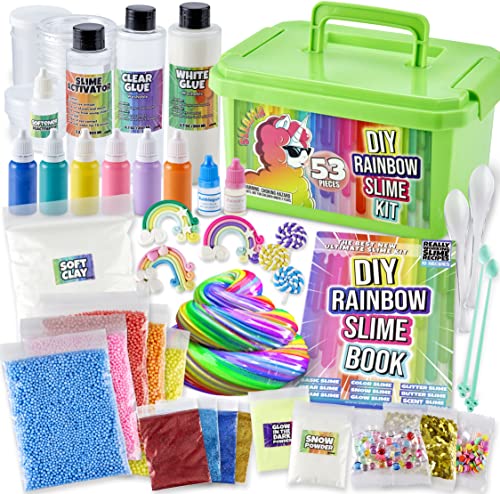 Laevo Rainbow Slime Kit for Girls and Boys | Slime DIY Supplies Slime Kits | Slime Making Kit Cloud Slime Kit for Boys | DIY Slime Kit for Kids