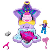 Polly Pocket Tiny Pocket Places Birthday Surprise Party Compact with 2 Reveals, Accessories, Micro Polly Doll & Sticker Sheet; for Ages 4 and Up
