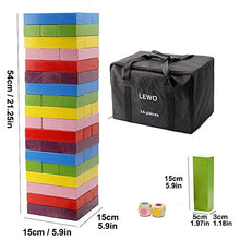 Load image into Gallery viewer, Lewo Wooden Giant Stacking Games Hardwood Blocks Tumble Tower Building Toys 54 Pieces with Storage Bag
