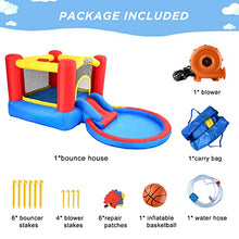 Load image into Gallery viewer, Valwix Inflatable Bounce House with Blower for Kids 3-5 y/o, Bouncy Castle w/ Waterslide &amp; Pool for Wet Dry Combo, Bouncer w/ Repair Kits, Fun Bounce Area with Basketball Hoop
