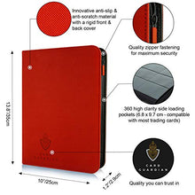 Load image into Gallery viewer, Card Guardian - 9 Pocket Premium Binder with Zipper for 360 Cards - Side Loading Pockets for Trading Card Games TCG (Red)

