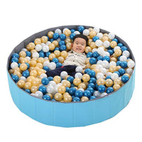 LimitlessFunN Kids Ball Pit Foldable Double Layer Oxford Cloth Play Ball Pool with Storage Bag (Balls Not Included) Playpen for Baby Toddlers (32 Inch, Small, Blue)