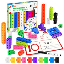 Load image into Gallery viewer, ABERLLS Math Cubes Manipulatives with Activity Cards, Number Blocks Counting Toys Snap Linking Cube Math Connecting Blocks for Kids Age 5 6 7 8, Kindergarten Preschool Learning Activities
