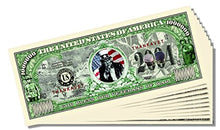 Load image into Gallery viewer, God Bless Our Veterans of War Novelty Million Dollar Bill - Set of 100 with 1 Bonus Christopher Columbus Bill
