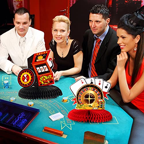 9 Pcs Casino Theme Party Decor 3D Honeycomb Casino Table