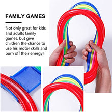 Load image into Gallery viewer, balacoo Hopscotch Ring with Beanbags Plastic Rings Game Set for Indoor Outdoor Fun Conditioning Agility Training
