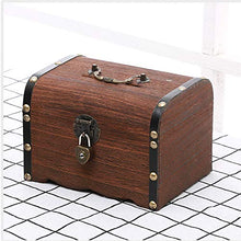 Load image into Gallery viewer, Wooden Piggy Bank, Safe Money Box Savings with Lock Wood Carving, Vintage Kids Wood Toy Home Decor, Free Standing Unique Keepsake Gifts for Kids &amp; Adults (Size:M 12 * 13 * 18cm)
