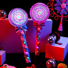 Load image into Gallery viewer, Zhanmai 2 Pieces 12 Inch Light up Lollipop Wand for Kids LED Fairy Princess Wand Glitter Light up Wand Blue Pink Light up Toy for Birthday Present Props
