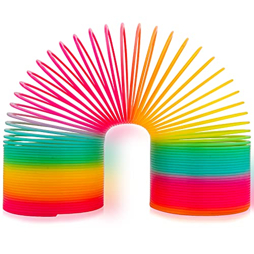 S SMAZINSTAR Slinky Toy, Giant Magic Rainbow Springs Toy Long Plastic Magic Spring a Classic Novelty Toy for Boys and Girls,Gifts, Birthdays, Favors (3x6 inch)