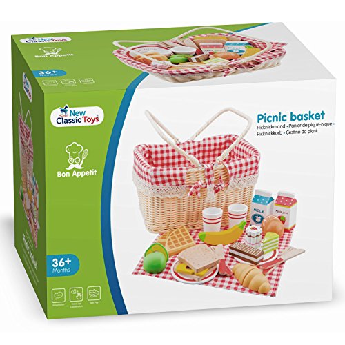 New Classic Toys Picnic Set - Pretend Play Toy for Kids Cooking Simulation  Educational Toys and Color Perception Toy for Preschool Age Toddlers Boys