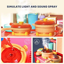 Load image into Gallery viewer, JOYOOSS Kitchen Toy for Kids with 134pcs Kitchen Playset Accessories, Pretend Steam Light &amp; Sound Stove, Play Sink, Color Changing Play Food, Extra Birthday Cake and Egg Cooker for Toddlers
