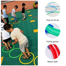Load image into Gallery viewer, balacoo Hopscotch Ring with Beanbags Plastic Rings Game Set for Indoor Outdoor Fun Conditioning Agility Training
