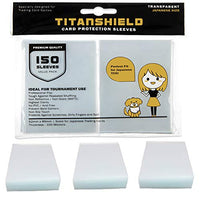TitanShield (150 Sleeve/Clear) Small Japanese Sized Trading Card Sleeves Deck Protector for Yu-Gi-Oh, Cardfight!! Vanguard & Photocards
