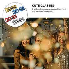 Load image into Gallery viewer, NUOBESTY 4pcs Glitter 2021 Plastic Glasses New Year Eve Glasses 2021 Funny Eyeglasses Photo Prop for 2021 Graduation New Year Eve Party Supplies Assorted Color
