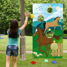 Load image into Gallery viewer, WATINC Horse Toss Games with 4 Bean Bags, Derby Birthday Party Fun Game for Kids and Adults, Horse Banner for Cowboy Theme Party Decoration, Indoor Outdoor Yard Activity Favors Supplies, Birthday Gift
