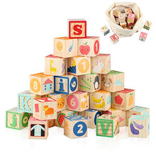 Load image into Gallery viewer, Joqutoys ABC Wooden Building Blocks for Toddlers 1-3 Large, 26 PCS Alphabet &amp; Number Stacking Blocks, Educational Learning Toys for Boys Girls Kids Gifts 1.65&#39;&#39;

