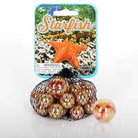 Mega Marbles - STARFISH MARBLES NET (1 Shooter Marble & 24 Player Marbles)