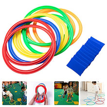 Load image into Gallery viewer, TOYANDONA 1 Set Hopscotch Ring Game with 10 Hoops and 10 Connectors Outside Toys for Fun Indoor Outdoor Garden Backyard Games
