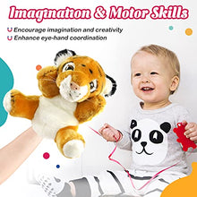 Load image into Gallery viewer, SpecialYou Tiger Hand Puppet Zoo Animal Puppets Jungle Friends Plush Toy for Imaginative Play, Storytelling, Teaching, Preschool &amp; Role-Play, 8
