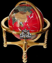 Load image into Gallery viewer, 21&quot; Red Jasper Gemstone Globe with 4-Leg Gold Stand
