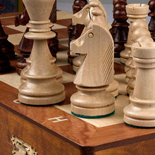Load image into Gallery viewer, Wegiel Handmade European Professional Tournament Chess Set With Wood Case - Hand Carved Wood Chess Pieces &amp; Storage Box To Store All The Piece
