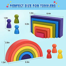 Load image into Gallery viewer, BOZE SUPOD Wooden Toys Rainbow Stacking Blocks-Montessori Toys Building Blocks for Toddler Age 1 2 3 4 Years Old Open Ended Preschool Activity Educational Toy Gifts for Kids-19PCS
