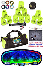 Load image into Gallery viewer, Speed Stacks Custom Combo Set - The Works: 12 NEON Yellow 4&quot; Cups, Cup Keeper, Quick Release Stem, Pro Timer, Gen 3 Premium VOXEL Glow Mat, 6 Snap Tops, Gear Bag + Free: Active Energy Necklace $49
