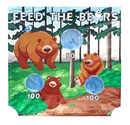 TentandTable Replacement Air Frame Game Panel | Themed Ball and Bean Bag Toss Panel with Net | Use with Air Frame Game Frame | for Backyards, Carnivals, Schools, Birthday Parties (Feed The Bears)