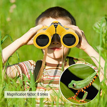 Load image into Gallery viewer, Kids Binocular Telescope,Portable 8X21 HD 8X Outdoor Children Handheld Toy Binocular Telescope with Storage Bag and Hanging Rope,A Great Gift for Boys and Girls(Yellow)
