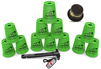 Speed Stacks Custom Combo Set: 12 NEON Green Cups, Cup Keeper, Quick Release Stem
