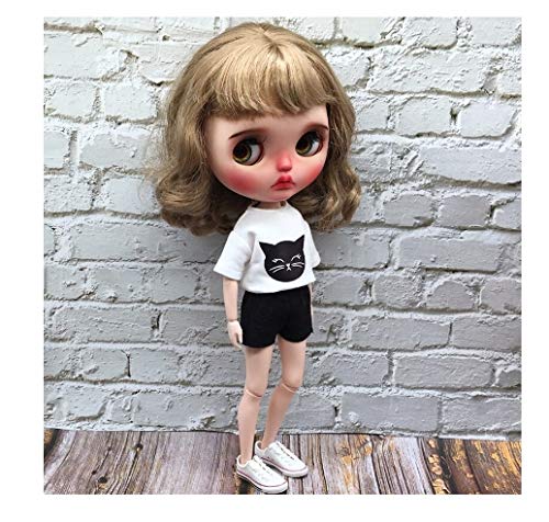 Studio one Cute Cartoon t-Shirt and Short Pants Clothes for Blythe Doll 1/6 bjd 30 cm Doll 12 inch Doll